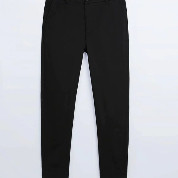 Zara Men’s Black Pants NEW Straight Cut Chinos - Picture 2 of 9